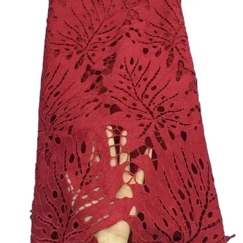 Milylace vysokej kvality Afriky guipure čipky textílie 5 metrov kvetinové výšivky, čipky čistá farba materiál pre ženy šaty YDS-06