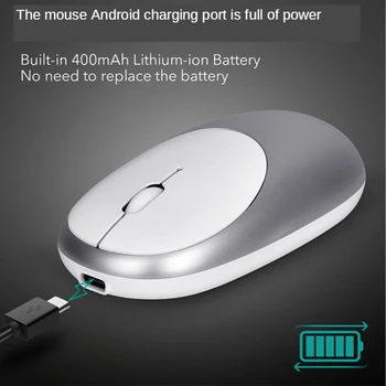 Myš bluetooth nabíjateľná Bluetooth + 2,4 Ghz Bezdrôtový Duálny Režim 2 V 1 Akumulátorové Myš, 1600DPI Ergonomické Prenosné Optické Myši
