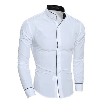 Muži camisas bežné 2018 Nové Módne biele tričko pánske s dlhým rukávom tričko slim fit bielizeň, košele mužov business košele Plus veľkosť