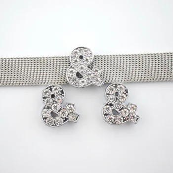 10 mm Otvor Crystal Drahokamu & A Symbol List Perličiek Charms DIY Doplnky, Ručne vyrábané Šperky Pre Náramky kľúčenky Pet Golier