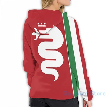 Mens Hoodies Mikina pre ženy zábavné Alfa Romeo Biscione tlačiť Bežné hoodie Streatwear