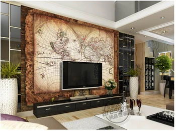 Vlastné retro tapety svete navigačnej mapy nástenné maľby pre obývacie izby, spálne, steny nepremokavé Abstraktných de parede vinyl