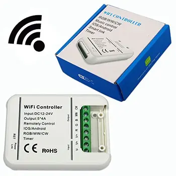Pôvodné 16Million farby Wifi 5channels RGB/WW/CW led controller smartphone ovládanie hudby a režim časovača wifi led controller