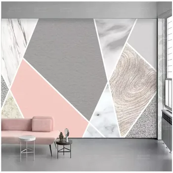 Vlastné 3D Tapety na Steny Nordic Moderný Elegantný Geometrické Mramoru nástennú maľbu, Tapety, pre Obývacia Izba 3D Stenu Papiere Domova
