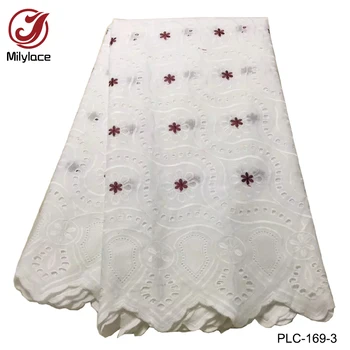 Milylace nigérijský swiss voile čipky textílie 5 metrov za veľa hot predaj afrických švajčiarskej bavlny čipky textílie na odev PLC-169