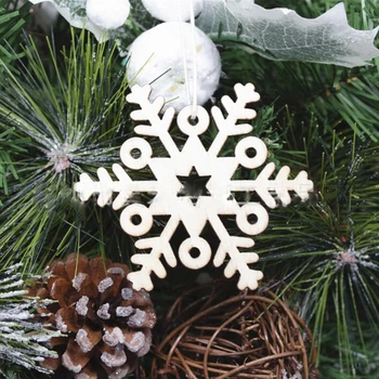 10 Ks Dreva Snowflake Zdobením Rustikálny Vianočné Dekorácie Pre Domov Vianočný Strom Visí Ozdoby Strán Firmware