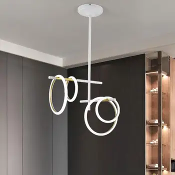 Moderná obývacia izba LED Magnetická príťažlivosť luster osvetlenie reštaurácia Prívesok Lampy, Akryl spálňa deco Krúžok Závesné Osvetlenie