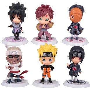 6PCS/VEĽA Q Edition Anime Naruto Obrázok Nastaviť Kolekciu PVC Akčné Figúrky Naruto Brinquedos Modelu Deti Hračky, Bábiky Drop Shipping
