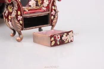 Miniatúrne Stoličky Šperky Trinket Box Bejeweled Kráľovská Stolička Pilulku Box Stoličky Tvarované Zberateľskú Šperky Box Krúžok Organizátor