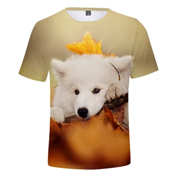 Dospelý dieťa veľkosť Samoyed t shirt Muži Ženy Harajuku T shirt streetwear harajuku Chlapec Dievča Kpop pops psa Samoyed tričko pre deti