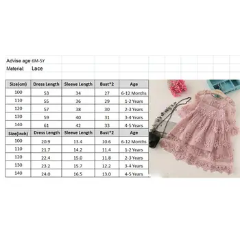 Baby Girl Dress Batoľa, Dieťa Strany Outift Princezná Čipky Kvetinové Šaty Svadobné Kostýmy detské Letné Oblečenie 6M-5T