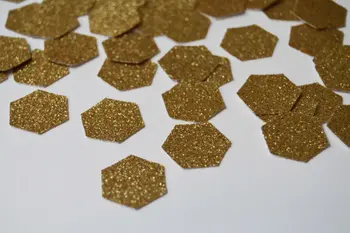 Antique gold glitter Hexagon tabuľka confettis svadobné symbolov scatter, svadobné sprcha bachelorette zapojenie dekorácie