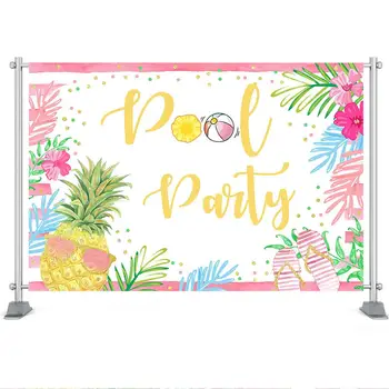 Splash Pool Party Pozadie Havajské Tropické Pool Party Pozadí Gils Lete Plávanie Narodeninovej Party Dekor Transparent