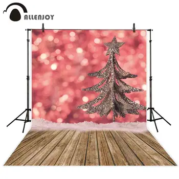 Allenjoy fotografie kulisu Vianočných bokeh strieborný strom snehu pozadí photobooth dekor photocall photo studio tlačené