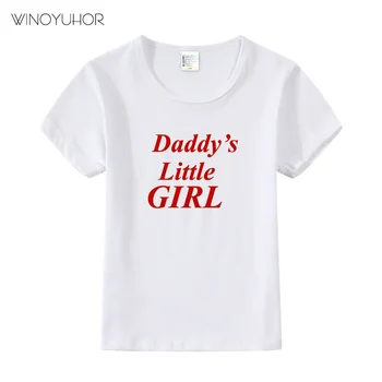 Otecko je Dievčatko Print T Shirt Deti 2020 Nové Letné Vtipné Krátke Rukáv Topy, Baby, Dievčatá O-neck T-shirts Darček k Narodeninám Čaj