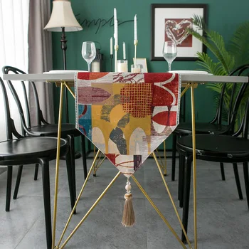 Polyester vrecoviny stôl runner bielizníka šatku strapec jednoduché vietor stôl runner večeru svadobné udalosti dovolenku dekorácie