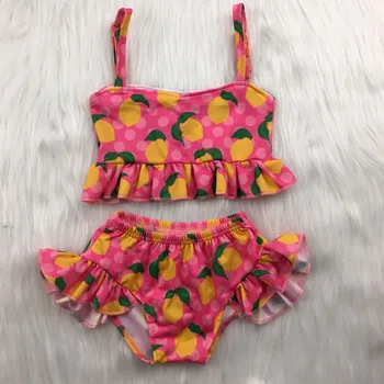 Boutique oblečenie leopard citrón flamingo morská víla vzor nové produkty baby girl plavky