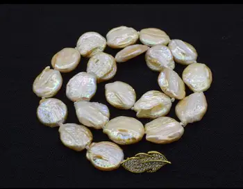 Sladkovodné perly ružová ploché barokový reborn keshi18-20 mm náhrdelník 17inch veľkoobchod korálky