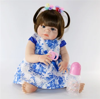DollMai Reborn bábiky 57CM celého Tela Silikónové Znovuzrodené Deti Bábika Vaňa Hračka Realisticky Novorodenca Princezná Baby Doll Bebe Bonecas Reborn