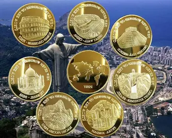 100ks Non-mena Mince Siedmich Divov Sveta, Pamätných Mincí, Petra Krista Vykupiteľa Machu Picchu Chichén Veľkoobchod