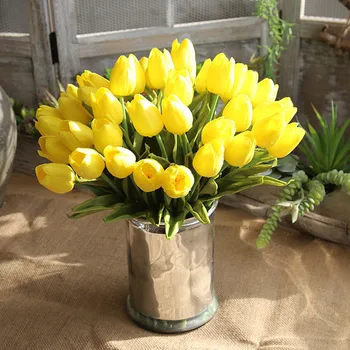 Umelé Falošné Kvety Tulipán Kytice Kvetinový Svadobné Kytice Párty Domov Dekor Kvety Pre Domáce Svadobné Dekorácie Interiérové Kvety