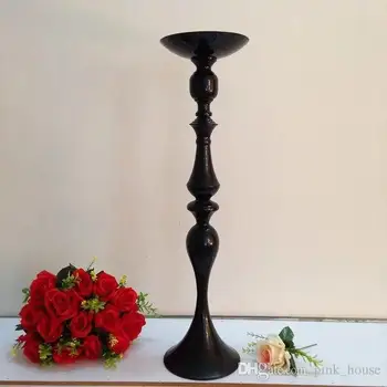 2017 nové elegantné Vysoký kovový farba čierna kvet, kvetina stand váza, svietnik na Svadobný stôl vrchol dekorácie