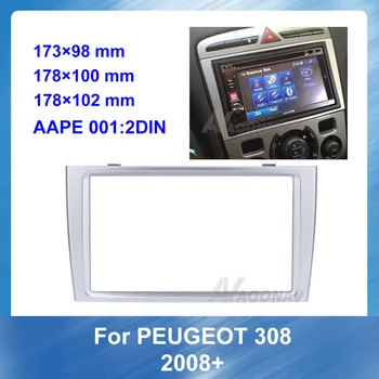 2din Auto, Auto Rádio Multimediálne fascia pre Peugeot 308 2008+ Stereo Panel Dash Mount Výbava Inštalačný Držiak Rámu