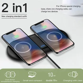 Dvojité 10W Bezdrôtová Nabíjačka pre iPhone 12 11 XR XS MAX 8 7 Rýchle Bezdrôtové Charing Podložky pre Samsung Galaxy Note Série Nabíjačky