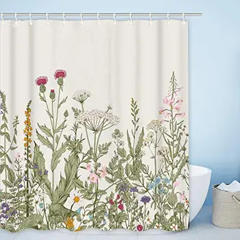 Polyester Sprchový Záves Nastaviť Vysadiť Kvety Nepremokavé Tkaniny Tkaniny, Kúpeľňa Opony Veľkosť